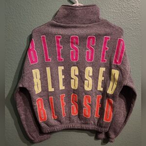 JUSTIFY Girl's Grey "BLESSED" Pullover Sweatshirt - Size M